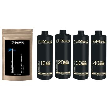 FemMas Blondierpulver Blau mit Arganöl 500g + Femmas...