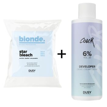 Dusy Star Bleach Blondierpulver 500g + Creme Developer 6% 1L