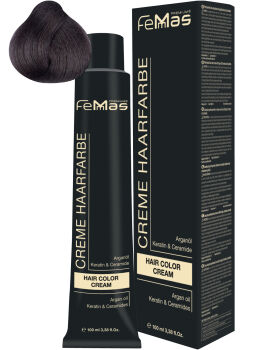FemMas Hair Color Cream 100ml Haarfarbe Hellbraun Asch 5.1