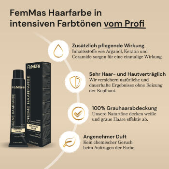 FemMas Hair Color Cream 100ml Haarfarbe Mittelblond Rot...