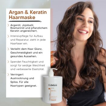 FemMas Argan & Keratin Maske 1000ml mit Pumpe